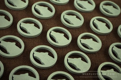 meeple gray wolf token